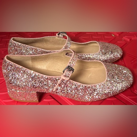 Madewell Delilah Mary Jane In Glitter Pink Sparkle Shoes Size 6.5 NEW - Picture 5 of 10